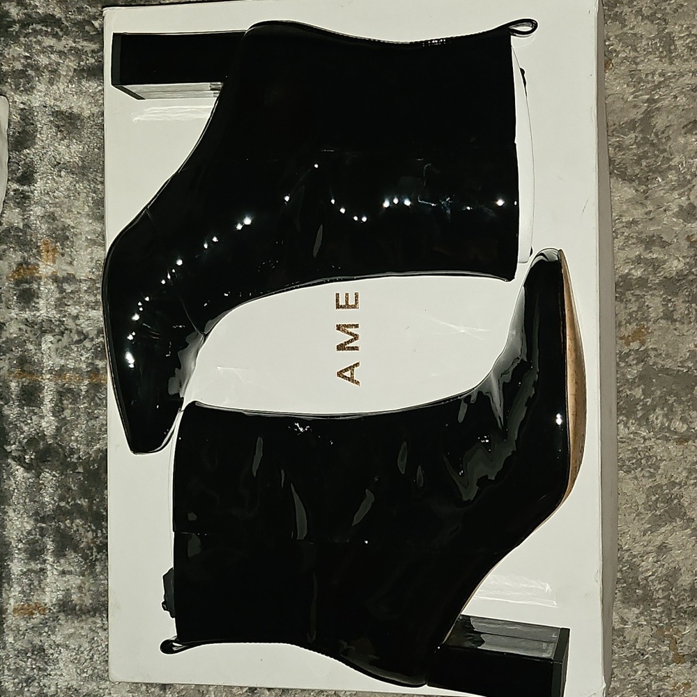 Good American patent leather Black Ankle Boots 9.5 - Picture 7 of 16